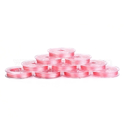 Flacher elastischer Stretchfaden mit japanischem Kristall, für Armbänder Edelsteinschmuck Herstellung Perlen Handwerk, rosa, 0.38 mm, ca. 10.93 Yard (10m)/Rolle