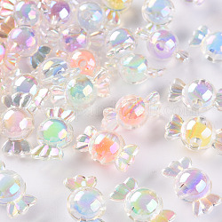 Perline acrilico trasparente, perline in perline, ab colore, caramella, colore misto, 9x17x8.5mm, Foro: 2 mm, circa 960pcs/500g