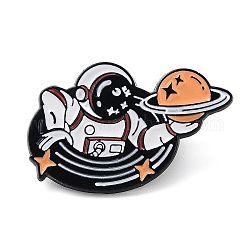 Pin de esmalte de astronauta con tema espacial, Insignia de dibujos animados de aleación de zinc negro para ropa de mochila, colorido, 21x33x2mm
