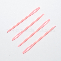 Kind Kunststoff Nadeln stricken Nähen Stricken Kreuzstich, neon rosa , 71x4x3 mm, Bohrung: 17x2 mm