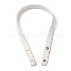 PU Leather Bag Handles, with Iron Snap Button, White, 62x1.95x0.6cm