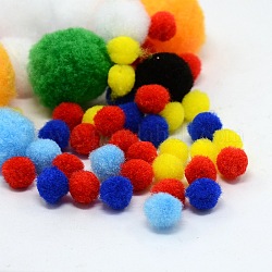 Pompon boule ronde mixte en laine manuelle accessoire pour bricolage de bracelet, couleur mixte, 10~30mm
