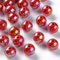 Opake Legierung Perlen, ab Farbe plattiert, Runde, Schamottestein, 12x11 mm, Bohrung: 2.5 mm