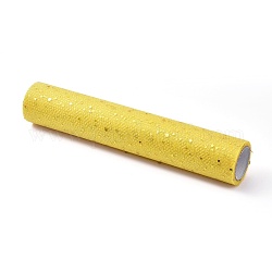 Nastri in mesh deco glitter con paillettes, tessuto di tulle, Tessuto di bobina di rullo di tulle per la realizzazione di gonna, giallo, 11 pollice (28 cm), circa 5iarde / rotolo (4.572m / rotolo)