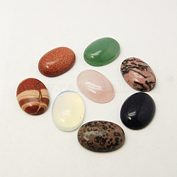 Кабошоны из камня, овальные, разноцветные, 25x18x6~8 мм