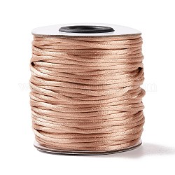 Corde de nylon, cordon de rattail satiné, pour la fabrication de bijoux en perles, nouage chinois, burlywood, 2mm, environ 50yards/rouleau (150pied/rouleau)