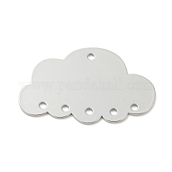 ラックメッキ真鍮シャンデリアコンポーネントリンク  雲  プラチナ  19x30x0.6mm  穴：1.5mm