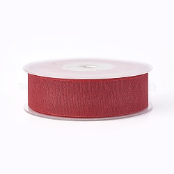 Rubans de polyester, rouge foncé, 15mm, environ 100yards / rouleau (91.44m / rouleau)