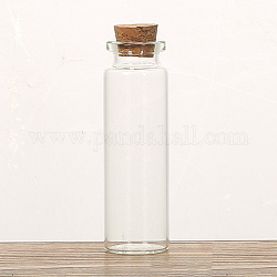 Ornement de bouteilles de liège en verre, bouteilles vides en verre, colonne, clair, 2.2x7 cm, capacité: 15 ml (0.51 oz liq.)