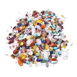 Perles en pierre précieuse naturelles & synthétiques, pas de trous / non percés, mélangé teint et non teint, puces, 1~11x1~8mm