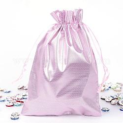 Bolsas de tela rectángulo, con cordón, rosa, 17.5x13 cm