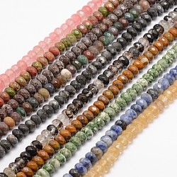 Perles en pierre précieuse naturelles & synthétiques, facettes rondelle, 8x5mm, Trou: 1mm, Environ 76 pcs/chapelet, 15.2 pouce