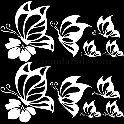 Laser PET Waterproof Car Stickers, Self-Adhesive Decals, for Vehicle Decoration, Butterfly, White, 240x120x0.4mm