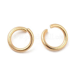 Ottone anelli di salto aperto, anelli rotondi, vero placcato oro 18k, 20 gauge, 5x0.8mm, diametro interno: 3.4mm