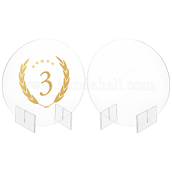Acrylic Blank Table Signs, Round, Clear, 150x79.8x150mm, 3pcs/set