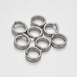 Латунные разрезные кольца, кольца с двойной петлей, платина, 5x1.5 мм, около 3.5 мм внутренним диаметром, Около 6250 шт / 500 г