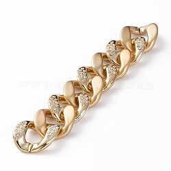Handmade CCB Plastic Curb Chains, with Acrylic Linking Rings and Crystal Rhinestone, Golden, 37.5x31.5x7.5mm, 40x32.5x7mm, 39.37 inch(1m)/strand