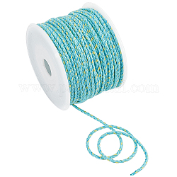 Cordón de poliéster, para la fabricación de la joya, turquesa, 2mm, alrededor de 27.34 yarda (25 m) / rollo