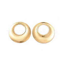 Colgantes de 304 acero inoxidable, dije de anillo con textura de lunares, dorado, 32x1mm, agujero: 1.5 mm