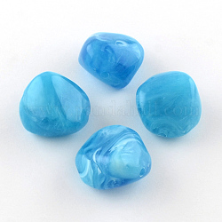 Pepite perle sintetiche imitazione della pietra preziosa, cielo blu profondo, 25x24x17mm, Foro: 3 mm, circa 84pcs/500g