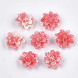 Perles de corail synthétiques, teinte, fleur, Saumon, 17.5x18x10mm, Trou: 1.5mm