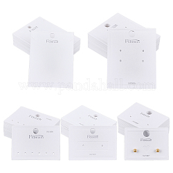 Chgcraft 150 pz 5 schede di visualizzazione di carta di stili, per orecchini e collana, rettangolo, bianco, 30pcs / style