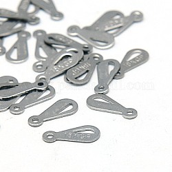 304 schede di catena in acciaio inox, connettori di estensione catena, lacrima, 11x5mm, Foro: 1 mm