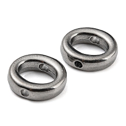 316 telaio per sfere in acciaio inossidabile chirurgico, anelli, colore acciaio inossidabile, 10x11x3mm, Foro: 1.2 mm