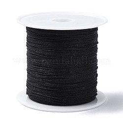 Cordino in nylon con nodo cinese, cavo per gioielli in nylon per la creazione di gioielli, nero, 0.4mm, circa 28~30m/rotolo