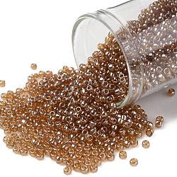Toho perles de rocaille rondes, Perles de rocaille japonais, (103c) lustre transparent topaze foncé, 11/0, 2.2mm, Trou: 0.8mm, environ 5555 pcs/50 g