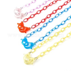 Collares personalizados de cadena de cable de plástico abs, cadenas de bolsos, con cierre de langosta, color mezclado, 22.36 pulgada (56.8 cm)