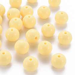 Opake Legierung Perlen, Runde, Gelb, 16x15 mm, Bohrung: 2.8 mm, ca. 220 Stk. / 500 g