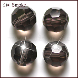 Perles d'imitation cristal autrichien, grade AAA, facetté (32 facettes), ronde, gris foncé, 10mm, Trou: 0.9~1mm