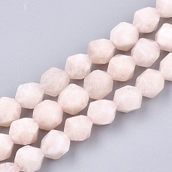 Natürliche rosa Morganit Perlen Stränge, sternförmige runde Perlen, facettiert, 10x8.5x8.5 mm, Bohrung: 1 mm, ca. 37~38 Stk. / Strang, 14.7 Zoll ~ 15.1 Zoll