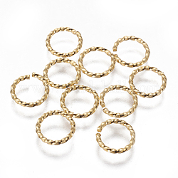 304 anillos de salto retorcidos de acero inoxidable, anillos del salto abiertos, dorado, 10x1.5mm, diámetro interior: 7.5 mm