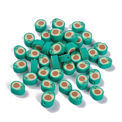 Abalorios de arcilla polimérica hechos a mano, aguacate, turquesa, 10~10.5x8x4.5~5mm, agujero: 1.4 mm