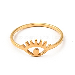 Chapado en iones (ip) 201 anillo de dedo hueco de ojo de acero inoxidable para mujer, dorado, nosotros tamaño 6 1/2 (16.9 mm)