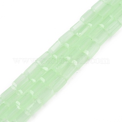 Nachahmung Jade Glasperlen , Rechteck, Aquamarin, 4~5x2~3x2~3 mm, Bohrung: 0.9 mm, ca. 93~103 Stk. / Strang, 17.32 Zoll ~ 19.09 Zoll (44~48.5 cm)