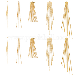 Hobbiesay pendenti grandi della nappa della catena d'ottone di stile 10pcs 5, vero placcato oro 18k, 62~103x2~10x0.5~4mm, Foro: 1~1.6 mm, 2pcs / style