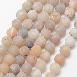Galvani natürliche Achat Perle Stränge, Runde, Klasse A, peachpuff, 6 mm, Bohrung: 1 mm, ca. 30 Stk. / Strang, 7.5 Zoll