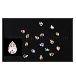 Cabujones de cristal de rhinestone, accesorios de la decoración del arte del clavo, lágrima, crystal ab, 6x4mm