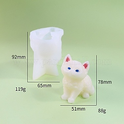 Moules Silicone pour bricolage, moules de résine, pour la résine UV, fabrication de bijoux en résine époxy, forme de chat, blanc, 65x92mm, diamètre intérieur: 51x78 mm