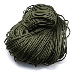 7 âmes intérieures cordes en polyester et spandex, couleur unie, pour la fabrication de bracelets en corde, vert olive foncé, 4~5mm, environ 109.36 yards (100m)/paquet, 420~500g / bundle