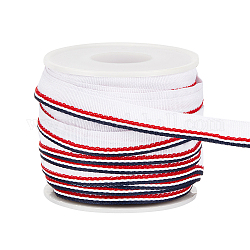 Benecreat ruban polyester 20 mètre, bord simple avec rayure, bandes de passepoil pour la décoration textile à la maison, rouge, 3/8 pouce (10 mm)