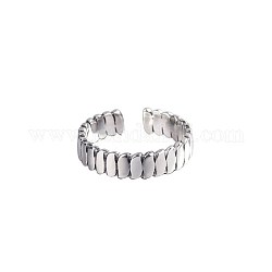 Латунь манжеты кольца, открытые кольца, античное серебро, размер США 5 1/4 (15.9 мм)