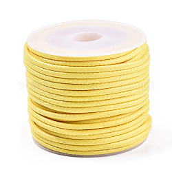 Воском полиэфирные шнуры, для изготовления ювелирных изделий, желтые, 1.5 мм, около 10 м / рулон