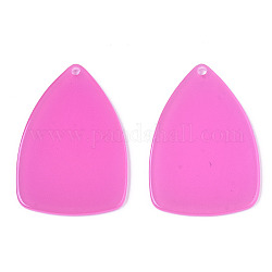 Translucent Cellulose Acetate(Resin) Pendants, Solid Color, Triangle, Magenta, 41x28x2mm, Hole: 1.5mm