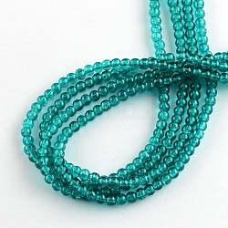 1 Strand Transparent Crackle Glass Round Beads Strands, Medium Sea Green, 12mm, Hole: 1.3~1.6mm, 31.4 inch