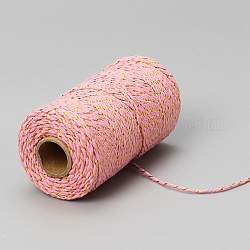 Cordone di cotone rotondo da 100 metro, cordoncino decorativo per confezioni regalo, roso, 2mm, circa 109.36 iarde (100 m)/rotolo
