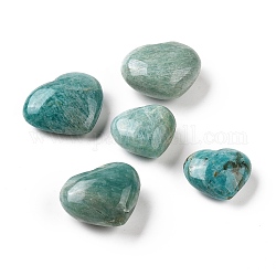 Amazonite naturelle maison coeur pierres d'amour, pierres de palme de poche pour équilibrer le reiki, 30.5~39x35.5~47.5x17~22.5mm